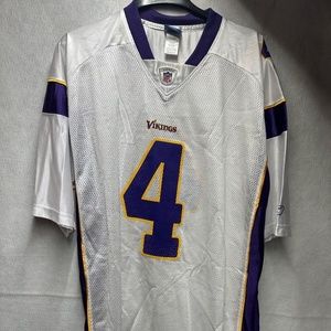 Brett Favre Reebok Minnesota Vikings Home White Jersey Men's XXL 2XL #4
